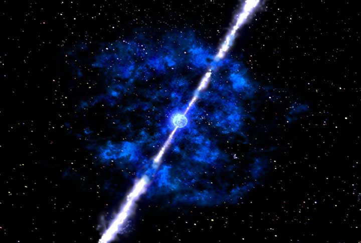 Иллюстрация к новости: Астрофизики заглянули внутрь мощного гамма-всплеска